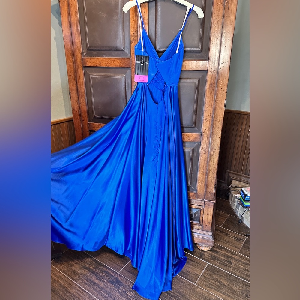 Blue Faviana long silk dress